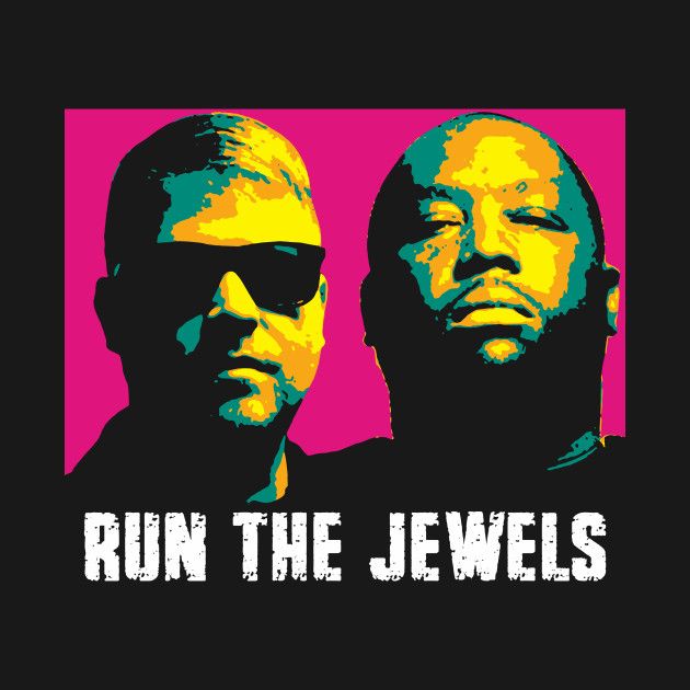 two men wearing sunglasses with the words run the jewels