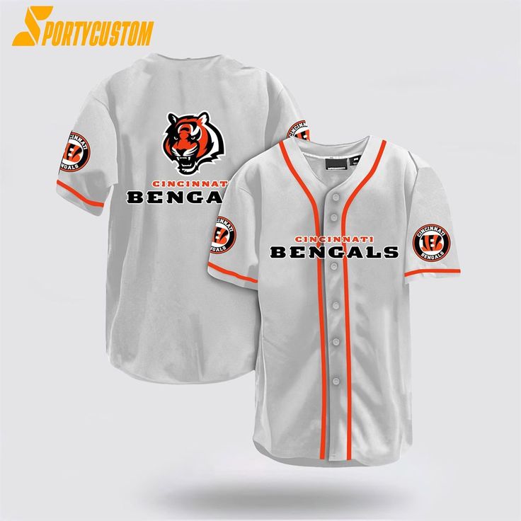 Cincinnati Bengals Nfl Baseball Jersey For Hot Fans is a unique jersey designed for NFL and baseball fans. It is made of high-quality, breathable, and comfortable material. The design features a stylish collar that exudes a sporty look. The NFL logo and team name add a touch of professionalism. This product is suitable for cheering, [...] Hot Fan, Baseball Jersey Shirt, Sneaker Match Tees, Nfl Logo, Baseball Fan, Gameday Outfit, Team Name, Sports Baseball, Cincinnati Bengals