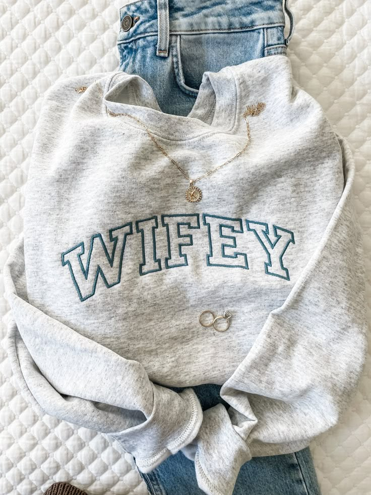 Covington Ky, Wifey Sweatshirt, Bride Sweatshirt, New Bride, Womens Sweatshirts, Loungewear Sets, French Blue, Gift For Wife, Fall Shopping