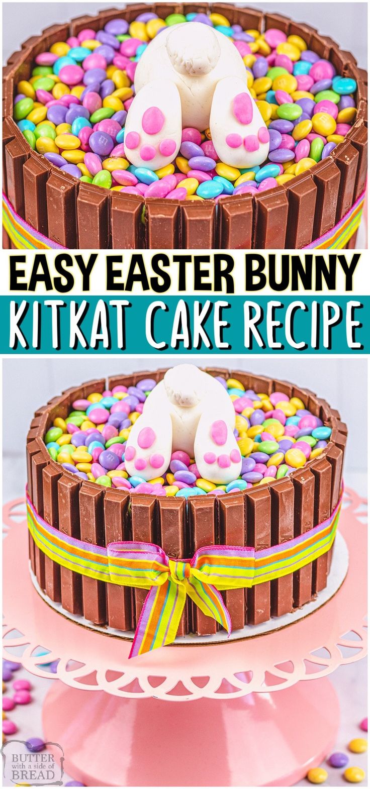 an easy easter bunny kitkat cake recipe