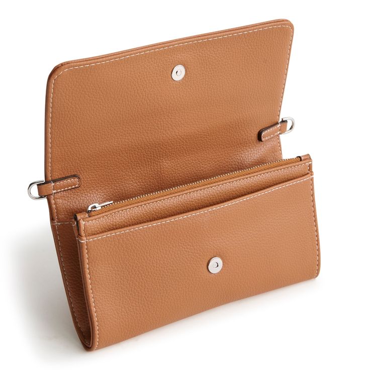 If you aren't sure if you need a wallet or a compact crossbody, the Wallet Crossbody effortlessly changes back and forth between the options. Outlet Exclusive Interior features two bill slip pockets, six card slip pockets and a zip pocket Magnetic snap closure. Dimensions: 8. 25" w x 4. 5" h x 1. 0" d Handle/Strap Removable, adjustable strap at longest drop 24. 5" Weight: 0. 48 lb Vera Bradley Outlet Women's Wallet Crossbody in Roasted Pecan Versatile Brown Wallet With Removable Pouch, Versatile Travel Wallet With Snap Closure, Everyday Crossbody Wallet With Snap Closure, Classic Everyday Wallet On Chain With Card Slots, Classic Wallet On Chain With Card Slots For Travel, Classic Brown Wallet On Chain For Daily Use, Everyday Bifold Wallet On Chain With Card Slots, Classic Brown Wallet, Wallet Organization