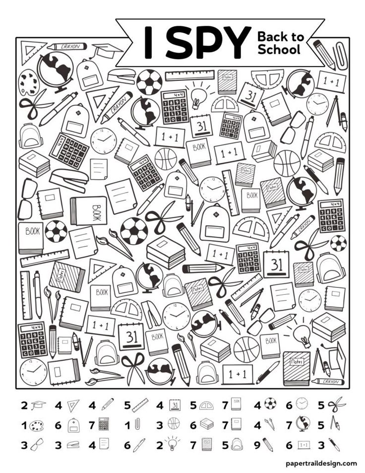 the back to school coloring page is filled with pictures and words that are all in black and