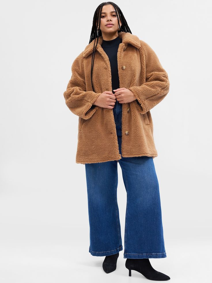 Sherpa Coat | Gap Factory Sherpa Coat L.l.bean, Plus Size Sherpa Coat, Cheap Winter Outerwear From Forever 21, Cheap Forever 21 Winter Outerwear, Teddy Bear Jacket Plus Size, Jcrew Teddy Sherpa Lady Coat, Old Navy Sherpa Jacket, Sherpa Coat, Coat Trends