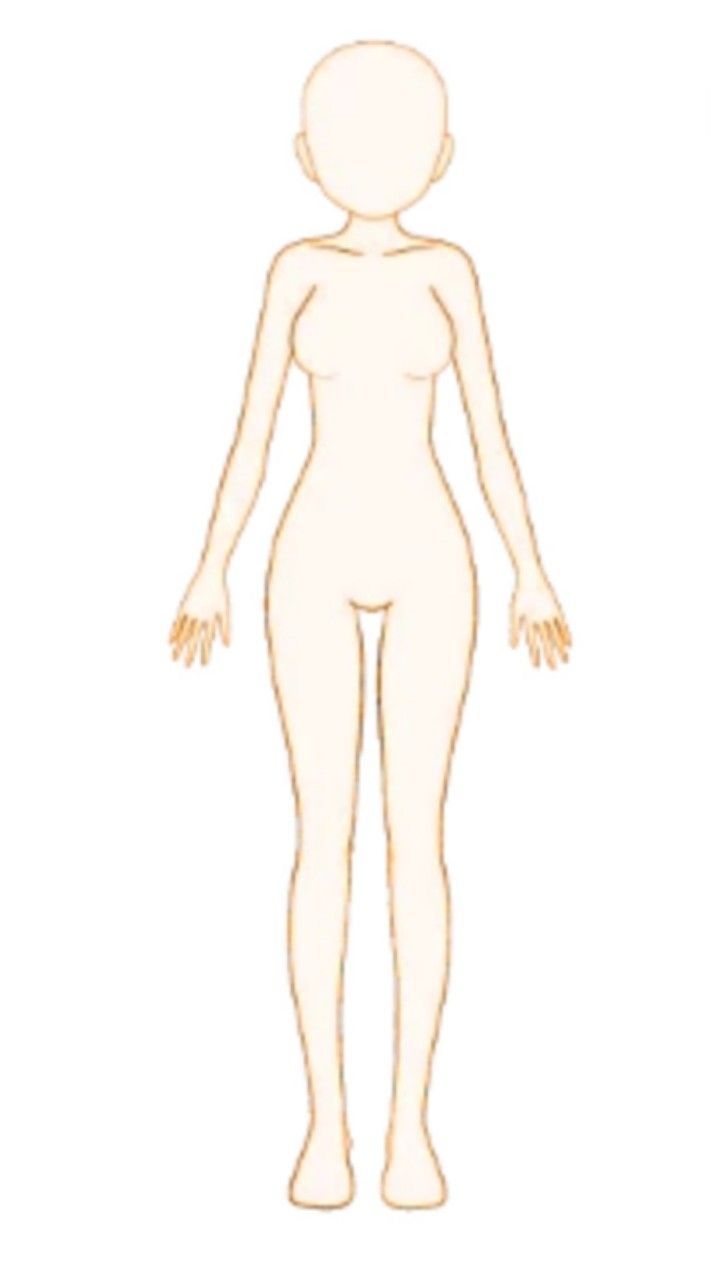 a drawing of a woman's body with hands on her hips