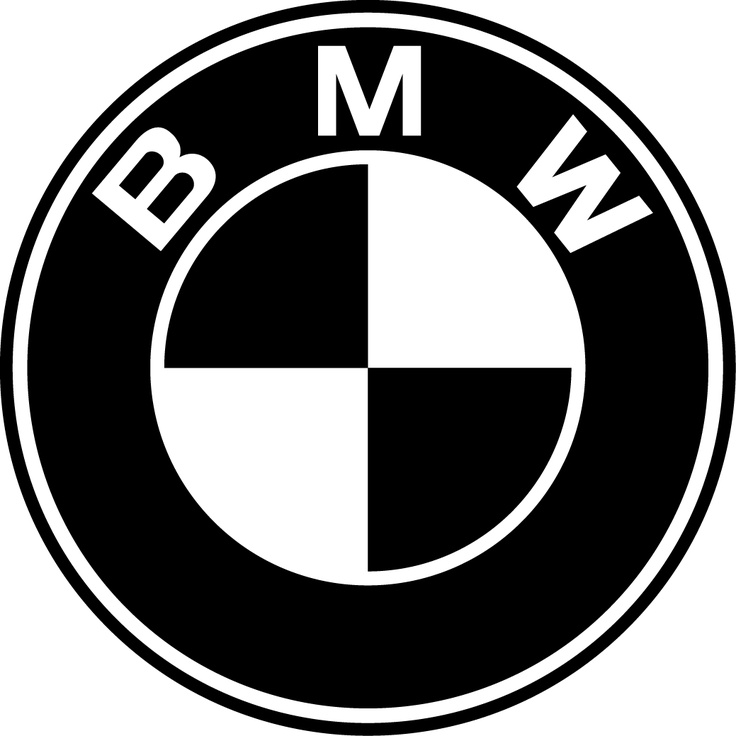 the bmw logo is shown in black and white