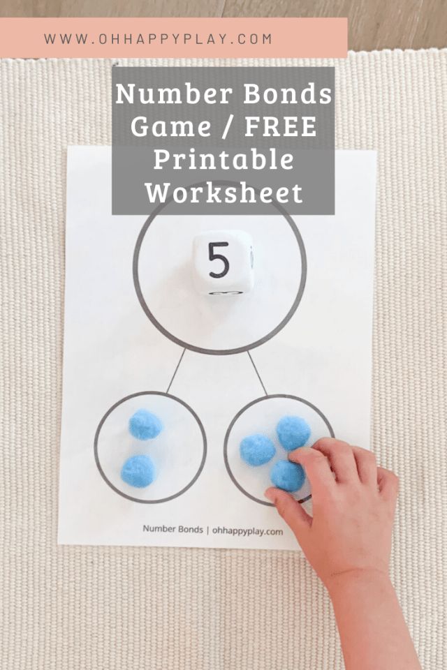 the number bonds game / free printable worksheet for kids to play with