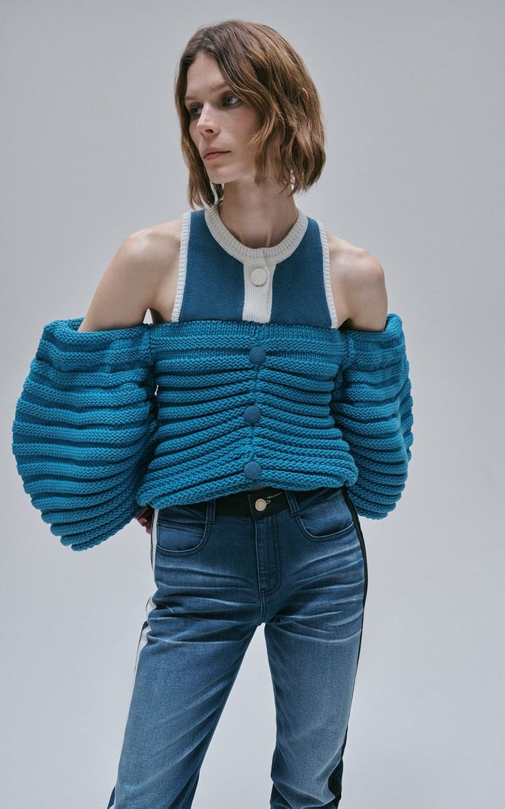 Women's Hellessy Fall/winter 2022 Collection | Moda Operandi Lilac Gowns, Knitting Fashion Design, Autumn Winter 2022, Jean Material, Designer Tops, Crochet Inspo, Jeans Material, Winter 2022, Fall 2022