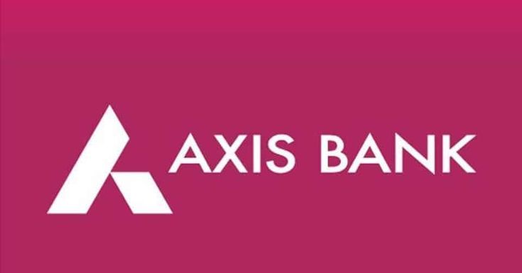 the axis bank logo on a pink background