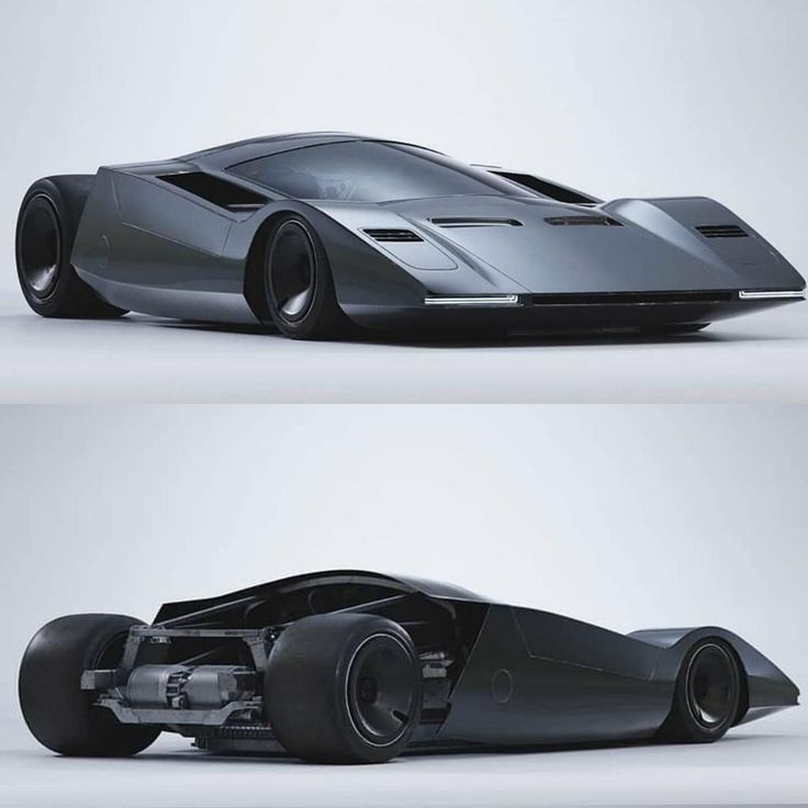 the concept car is shown in three different angles and looks like it could have been built into