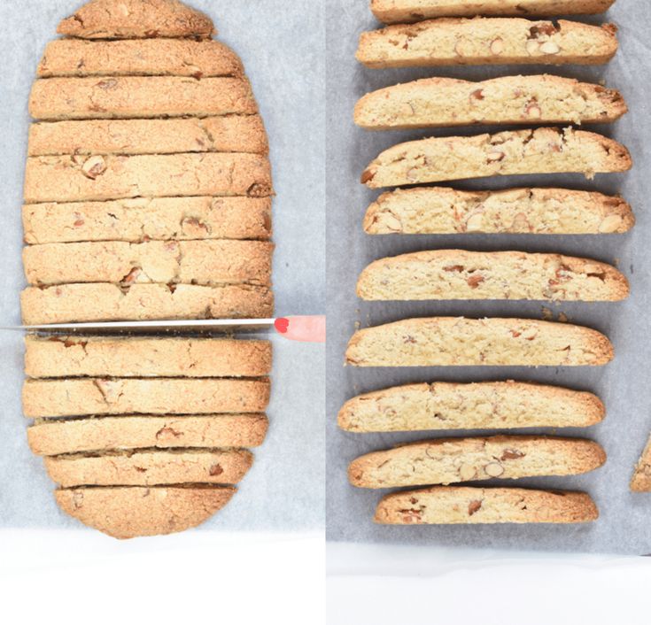 several cookies are lined up next to each other