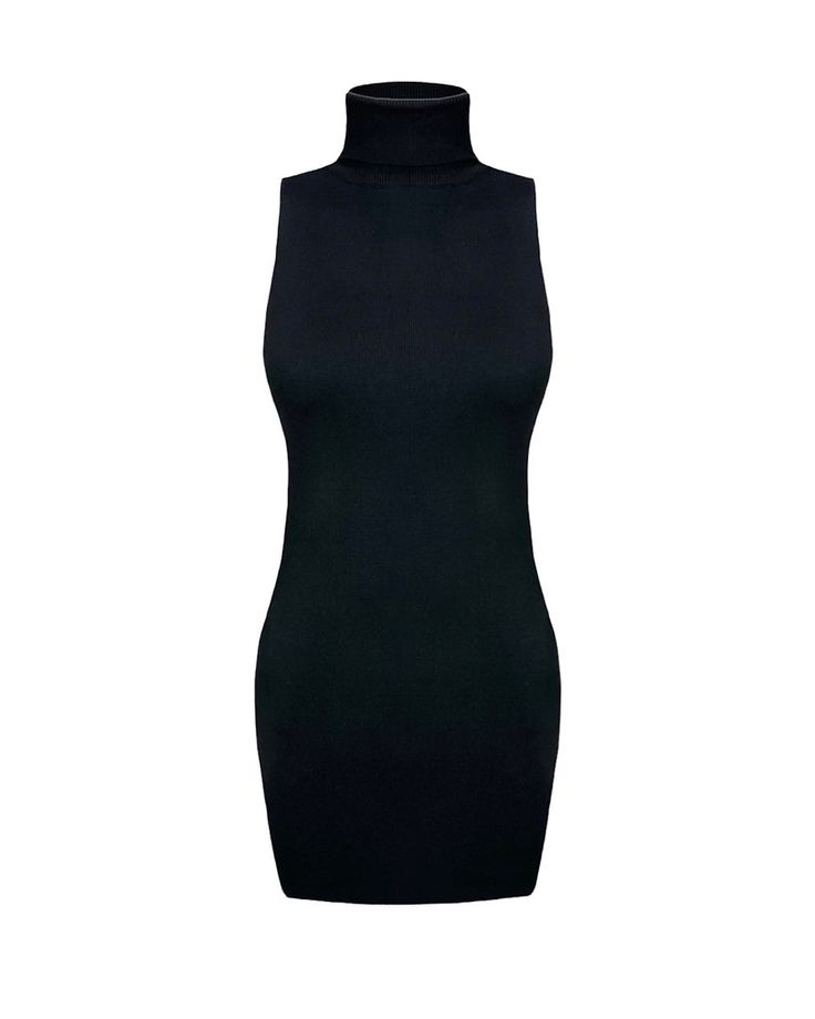 Sleeveless Bodycon (adheres to body) Medium stretch Thick, heavy knit Slip on True to size 49% Viscose 28% Polyester 18% Nylon 5% Spandex Elegant Sleeveless Winter Mini Dress, Sleeveless Stretch Sweater Dress For Party, Stretch Sleeveless Sweater Dress For Party, Chic Sleeveless Stretch Sweater Dress, Trendy Sleeveless Winter Dress, Elegant Fitted Sleeveless Sweater Dress, Black Turtleneck Bodycon Dress For Winter, Sleeveless Ribbed Sweater Dress For Party, High Neck Sweater Dress For Night Out