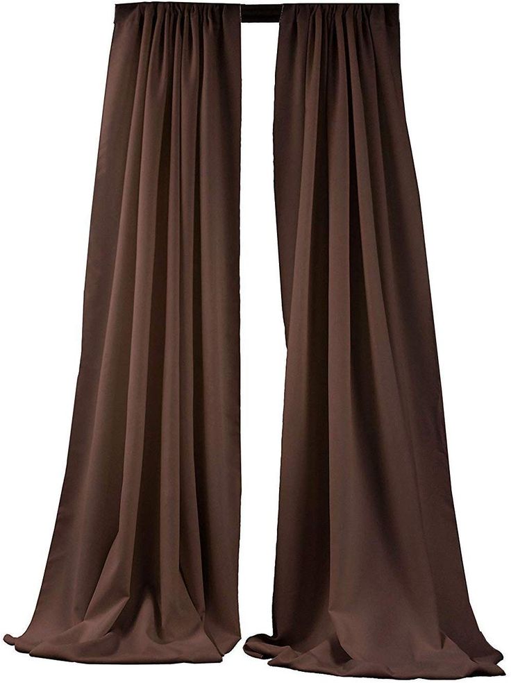 a pair of brown curtains on a white background