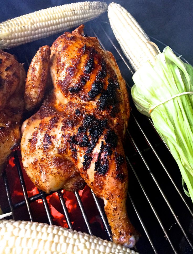 grilled chicken and corn on the cob