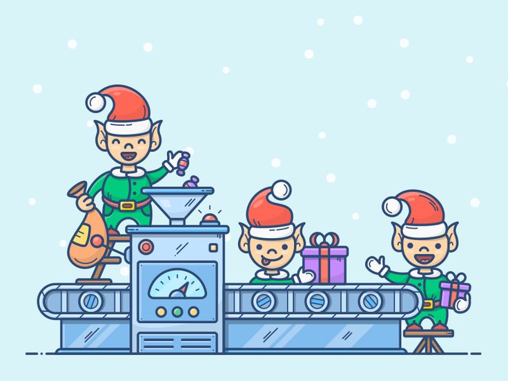 an image of elves making christmas gifts