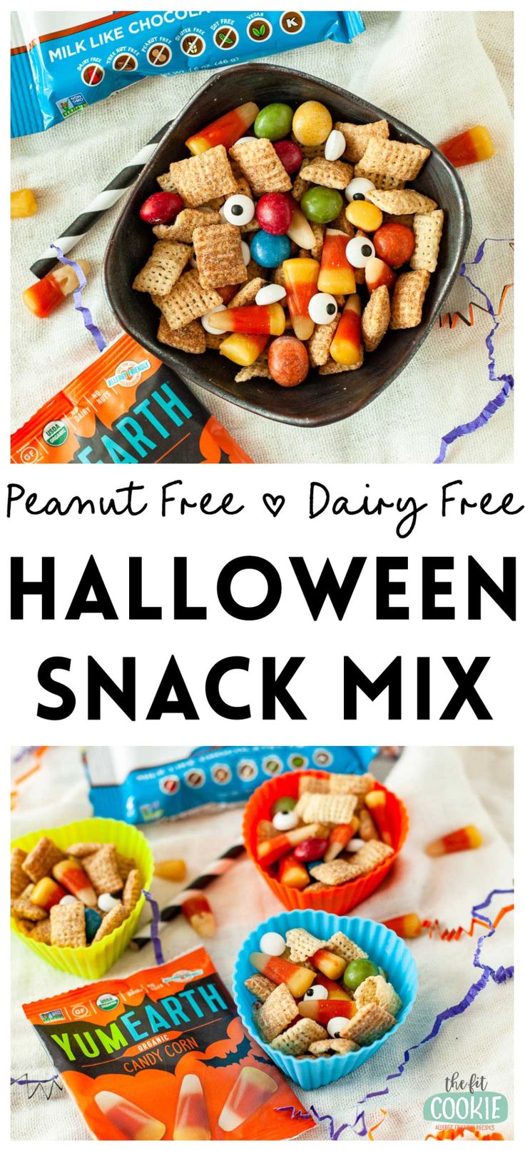 halloween snack mix with peanuts and candy