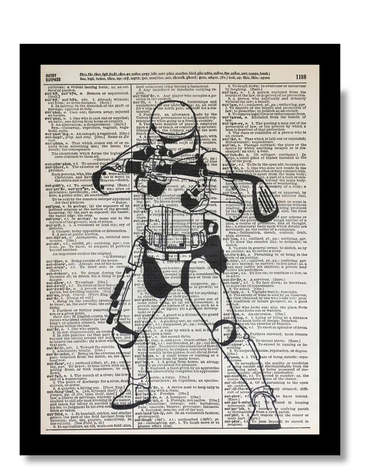 a star wars character drawn on an old dictionary book