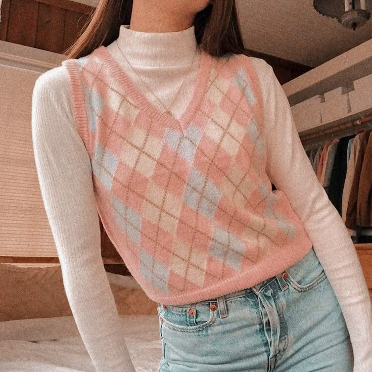 Sweater Vest Outfit, Elegante Casual, Vest Outfits, Mode Inspo, Korean Outfits, Mode Inspiration, Preppy Outfits, Teen Fashion Outfits, Outfits Casuales