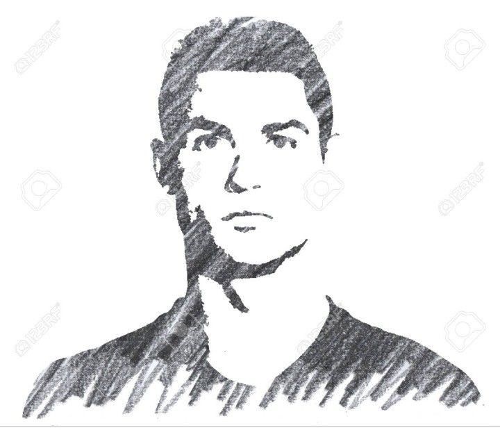 a black and white drawing of a man's face