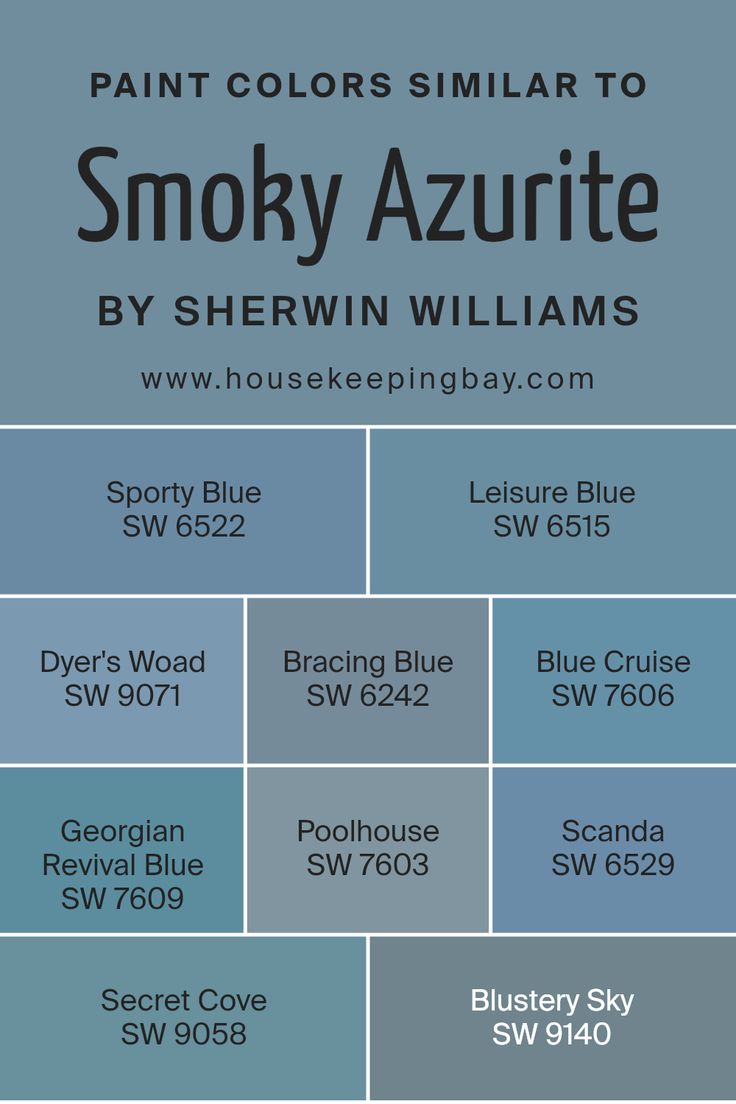 colors_similar_to_smoky_azurite_sw_9148 Sherwin Williams Blue, Blue Paint Colors, Butterfly House, Coordinating Colors, Blue Paint, Pool Houses, Wall Color, Color Pallets, Sherwin Williams