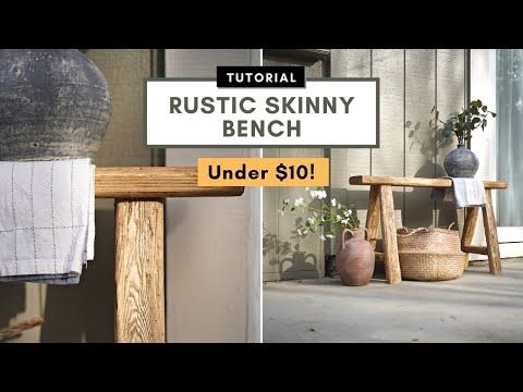 (41) Rustic Skinny Bench | DIY | Step by Step - YouTube Address Planter, Rustic Wood Bench, Diy Wood Bench, Diy Step, Diy Step By Step, Bench Diy, Rustic Bench, Small Bench, Homemade Products