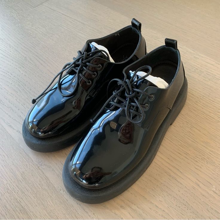 Marsell Black Lace Up Derbys Worn Once Size 35.5/Us 5.5 Run Half Size Larger Flat Shoes Women, Loafer Flats, Black Lace, Derby, Loafers, Lace Up, Women Shoes, Running, Lace