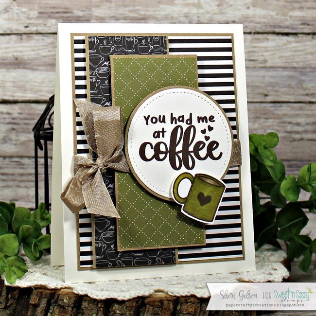 a card with a coffee cup on it and the words you had me at coffee