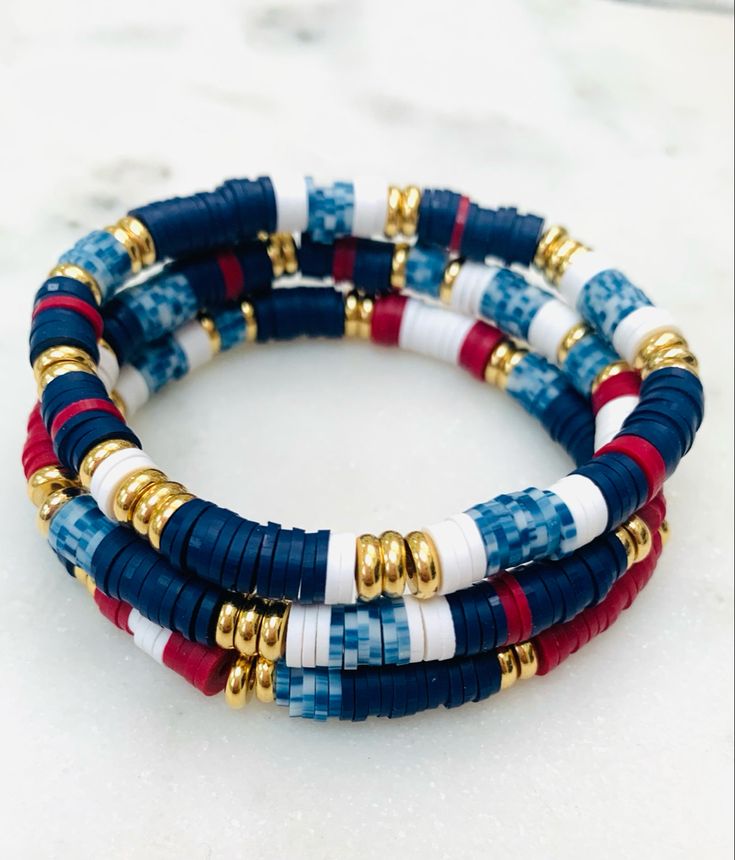 Perfect for summer! Custom made for you today! Mens Clay Bracelet, Heishi Bead Bracelet, Heishi Bracelets, Clay Bracelets, Heishi Bracelet, Clay Bead Necklace, Homemade Bracelets, Nautical Bracelet, Polymer Clay Bracelet