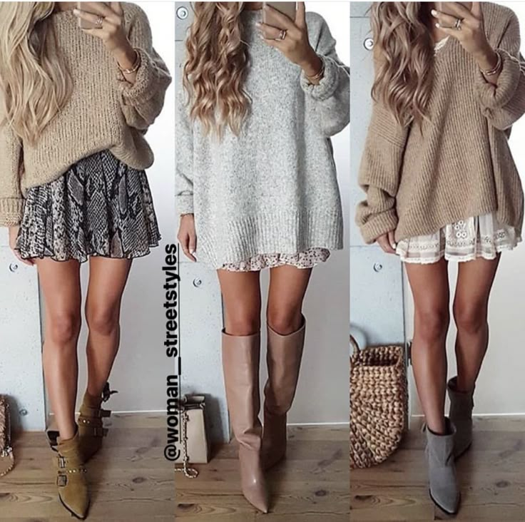 Petite Monochrome Outfits, Dress Up Fall Outfits, Cute Outfits For A Quinceanera Guest, Fall Winter Skirt Outfits, Tall Boots And Shorts Outfit, Winter Dress Outfit Dressy, Look Boho Chic, Mode Boho, Looks Chic