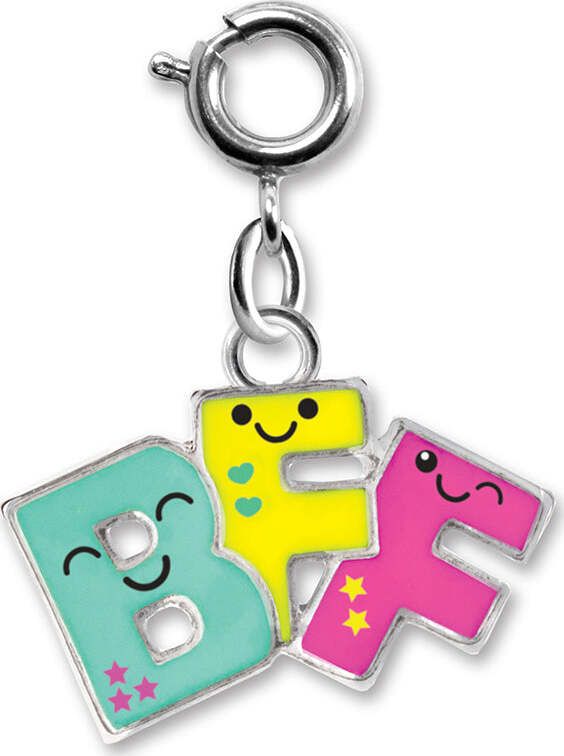 BFF Buddies Charm Cute Nickel-free Charm Bracelet For Friendship, Cute Friendship Dangling Charms, Fun Nickel-free Jewelry For Friendship, Playful Silver Charm Necklaces, Trendy Removable Charms For Friendship, Playful Silver Jewelry For Friendship, Cute Personalized Friendship Charms, Friendship Novelty Charm Bracelet, Cute Dangling Charms Jewelry For Friendship