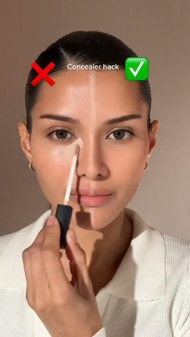 Concealer Tricks, Simple Makeup Tips, Concealer For Dark Circles, Dark Under Eye, Under Eye Concealer, Eye Concealer, Makeup For Beginners, Flawless Makeup, Makeup Techniques