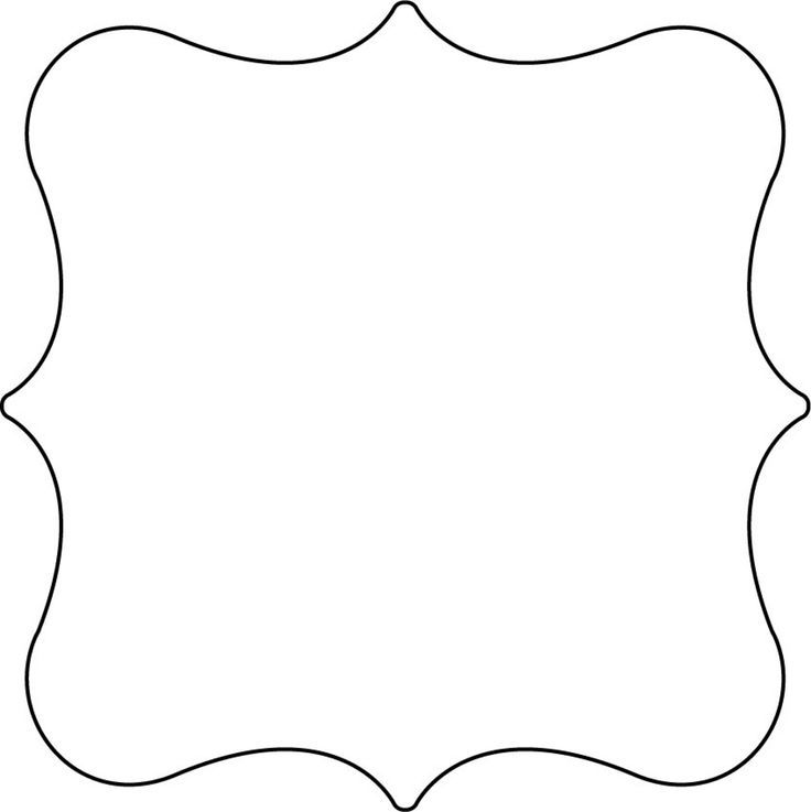 a blank paper with the shape of an ornate frame on it's side, in black and white