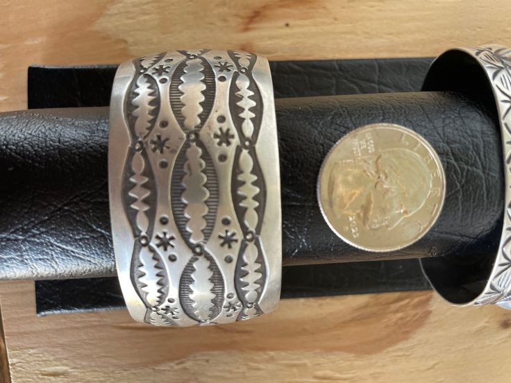 1.5 " wide sterling silver stamped cuff