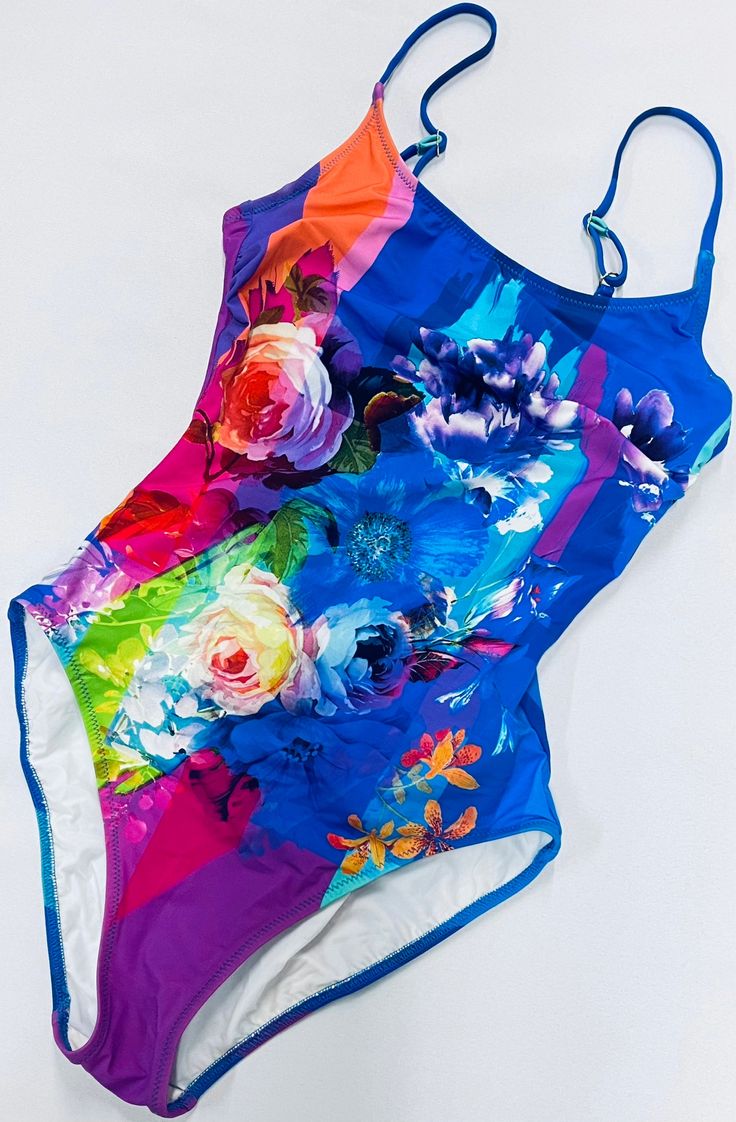 Gottex  impressionism  One Piece Swimsuit - forENVY Fitted Floral Print Patterned Swimwear, Multicolor Bold Print Swimwear For Swimming, Multicolor Floral Print Stretch Swimwear, Vibrant Multicolor Swimwear For Pool, Vibrant Multicolor Floral Print Swimwear, Blue Swimwear With Vibrant Print, Multicolor Stretch Swimwear With Vibrant Print, Vibrant Blue Printed Swimwear, Blue Vibrant Print Swimwear