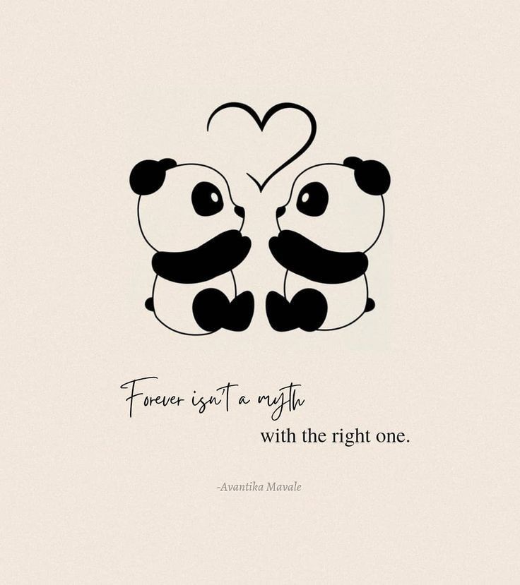 two pandas sitting next to each other with a heart above them