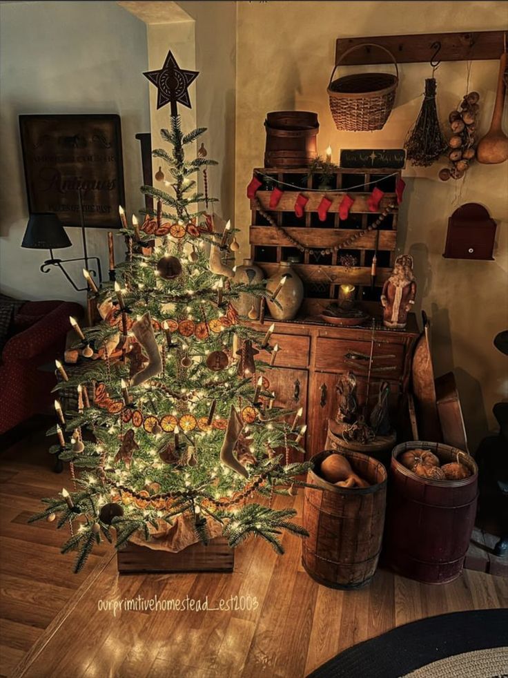 a decorated christmas tree in a living room