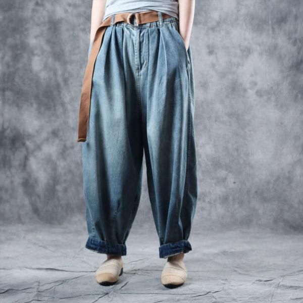 Stonewash Jeans, Pants Ideas, Harem Jeans, Ripped Jeggings, Cotton Harem Pants, Ripped Knee Jeans, Creative Clothing, Balloon Pants, Harem Pants Women