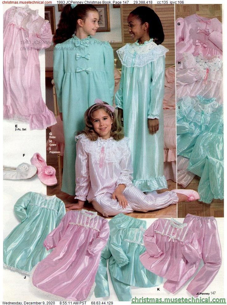 Retro Fashion 80s, 80s Christmas, Vintage Clothes Patterns, Vintage Girls Clothes, Childhood Things, Vintage Pajamas, Vintage Kids Clothes, Girls Nightgown, Night Gowns