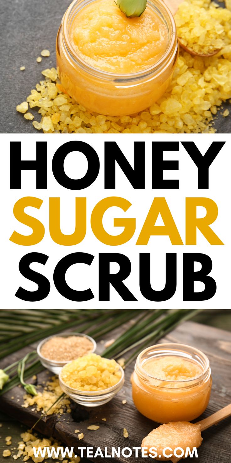 Pamper your skin with this easy DIY honey sugar scrub! Perfect for exfoliating and moisturizing, this natural scrub combines the soothing properties of honey with the gentle exfoliation of sugar. Discover how to make your own honey sugar scrub at home for smooth, radiant skin! Honey Body Scrub Recipes, All Natural Body Scrub Recipe, Honey Face Scrub Diy, Diy Body Scrub Christmas Gift, Diy Truly Products, Homemade Bath And Body Products, Essential Oil Sugar Scrub Recipe, Diy Home Essentials, Homemade Exfoliating Scrub Body Easy Diy