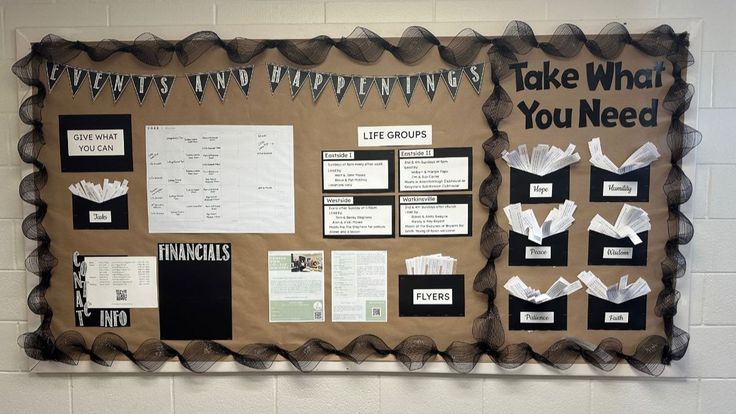 a bulletin board with some writing on it