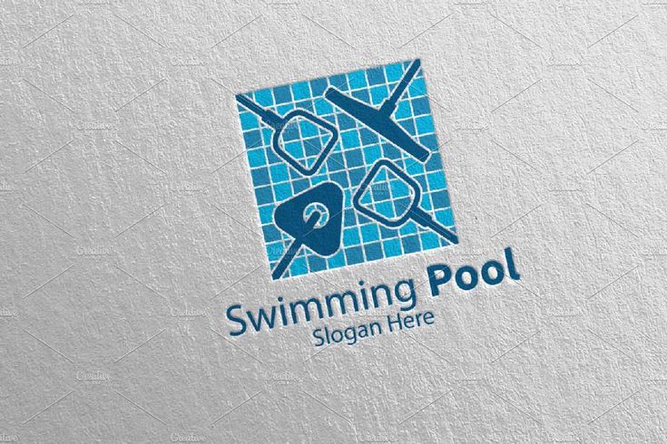 the swimming pool logo is designed to look like it's floating in the water