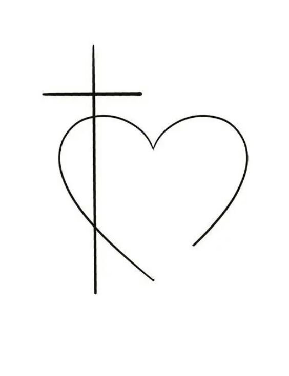 a heart with a cross in the middle