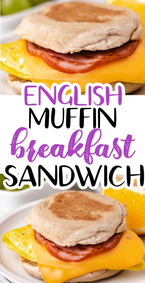 english muffin breakfast sandwich with eggs and bacon