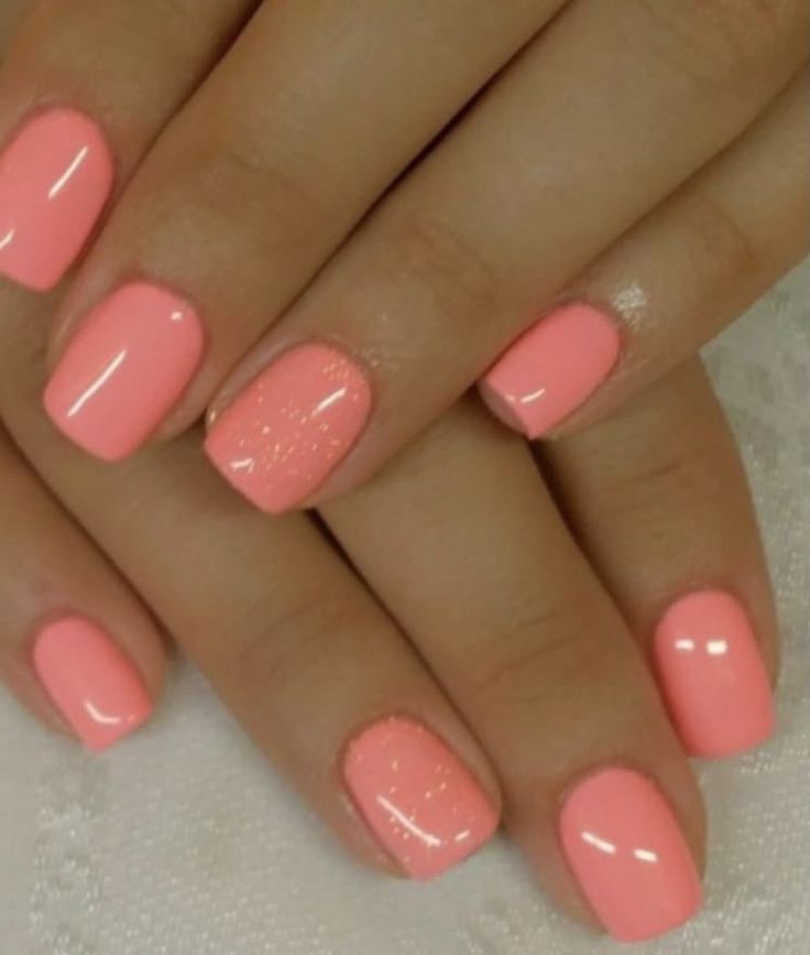 Coral Nails, Nail Idea, Pink Nail, Dipped Nails, Pretty Acrylic Nails, Fancy Nails, Short Acrylic Nails, Nail Arts, Best Acrylic Nails