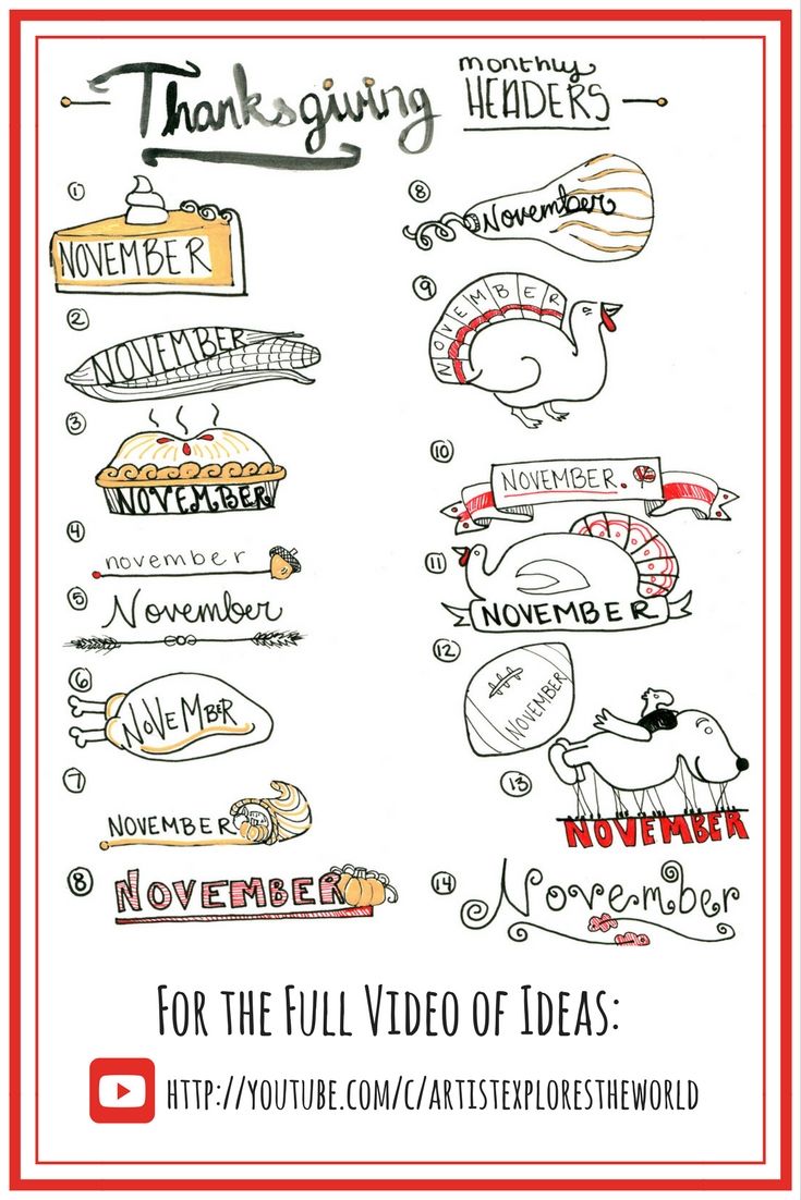 a poster with the words for thanksgiving and other things to do on it, including turkeys