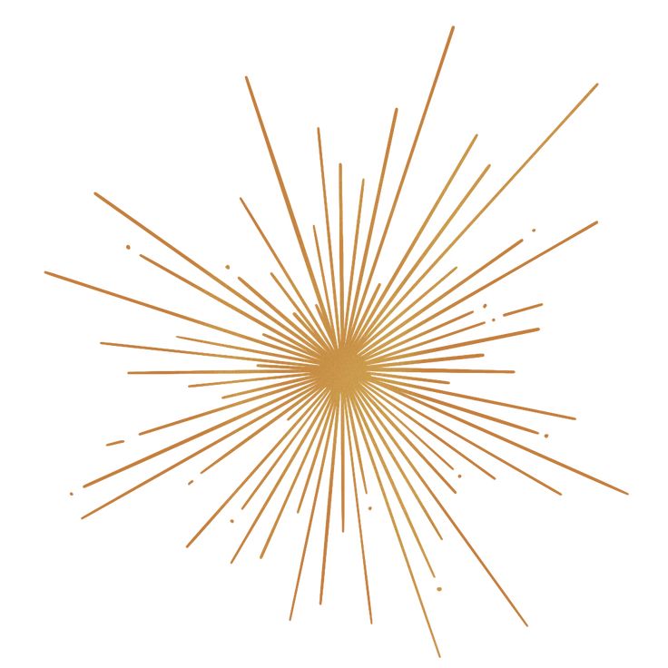 an abstract golden sunburst on a white background