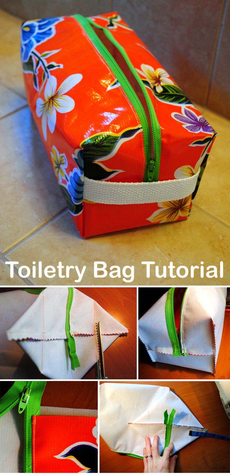 the instructions for how to make a toiletry bag