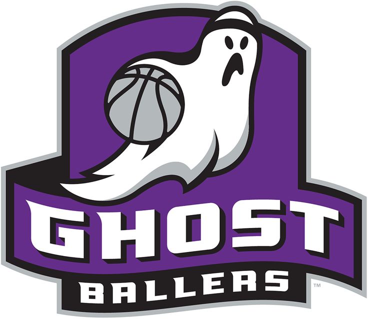 the ghost ball logo on a white background