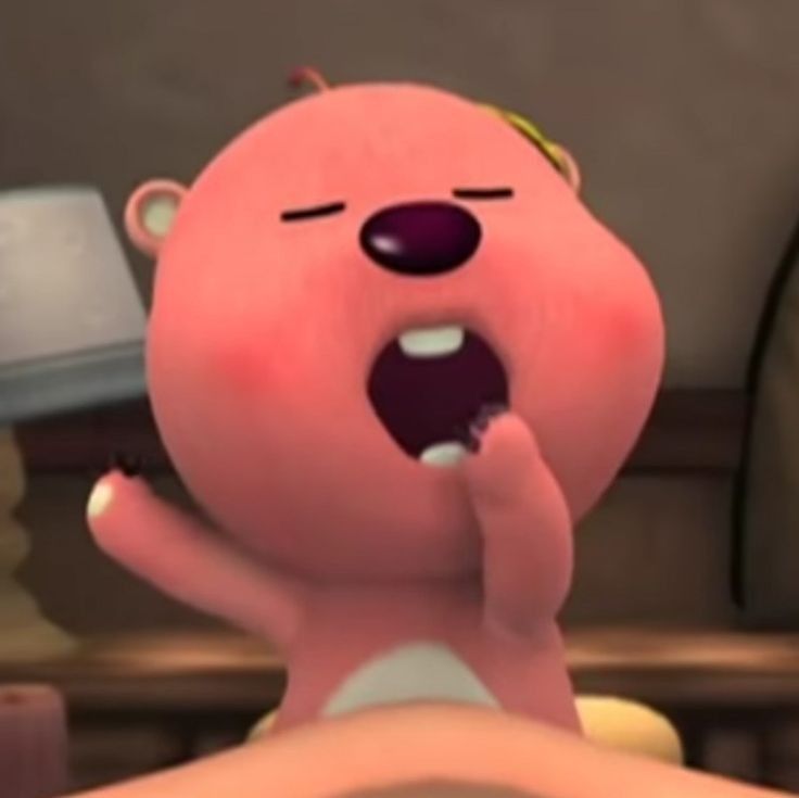 a cartoon bear is brushing his teeth with an electric toothbrush