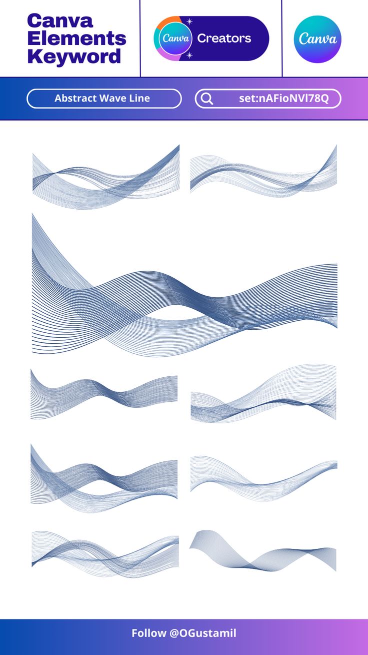 an image of some wavy lines on a white and blue background with the words canvas elements key