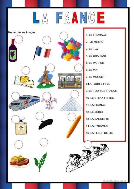 a french language poster with pictures and words